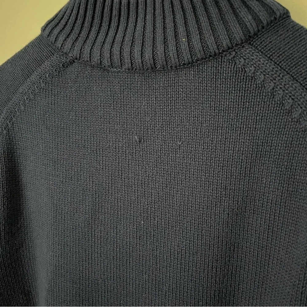 IZOD Navy Blue Fair Isle Quarter Zip Sweater Size Large